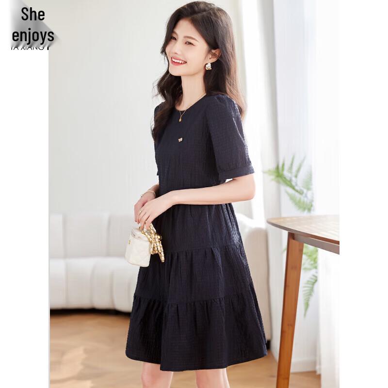 Women s Round Neck Short-Sleeve Mid-Length Dress EU 38