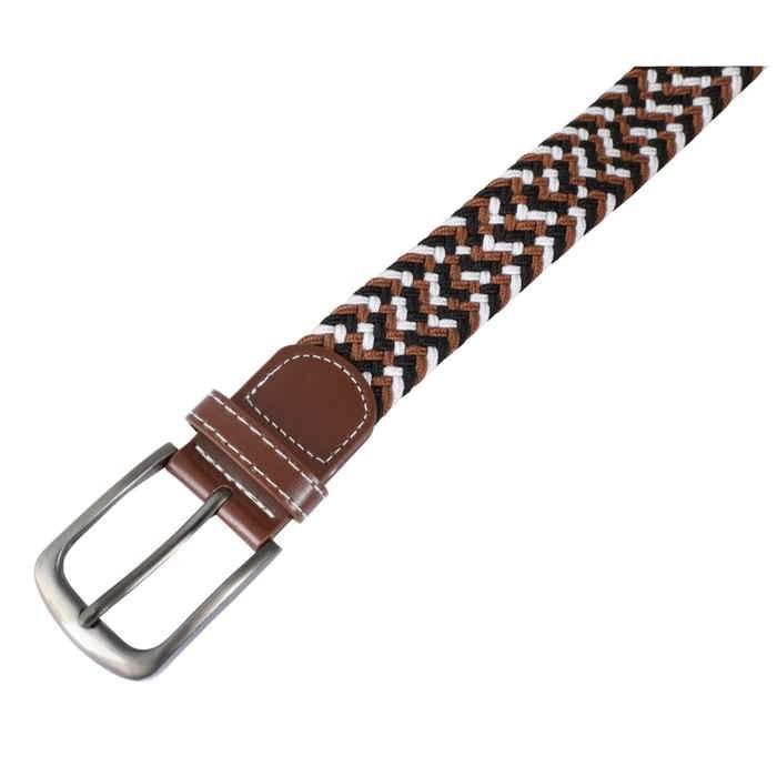 Ceinture tressée en textile - Taille 100 cm (S) - Polyester / simili cuir / métal - Largeur 3,2 cm - Mixte