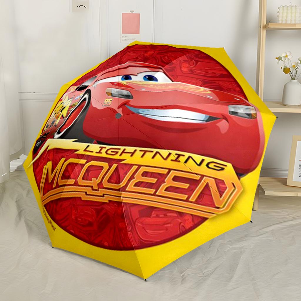 Lightning Mcqueen Renngeist Tragbarer Automatischer Regenschirm Kompakt 8-Rippen Leicht Leicht Ganzjahres-Reise-Outdoor-Zubehör