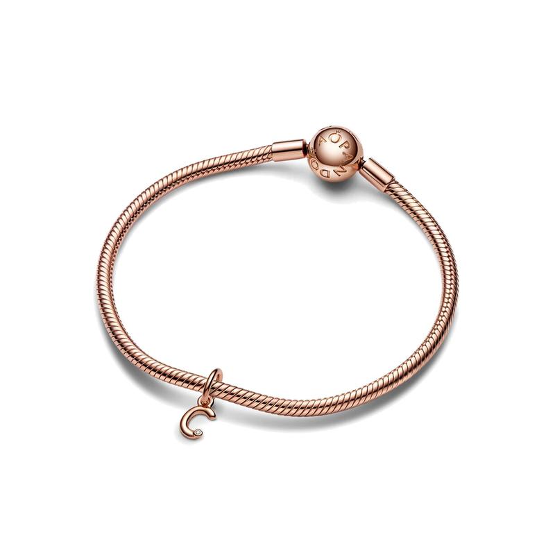Pandora Letter c with logo engraved on the back pendant for women 782472C01