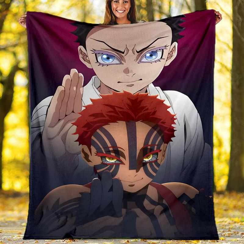 1pc Akaza (3) Theme Blanket - Digital Print, Polyester, Cozy for All Seasons, Perfect for Outdoor, and Travel