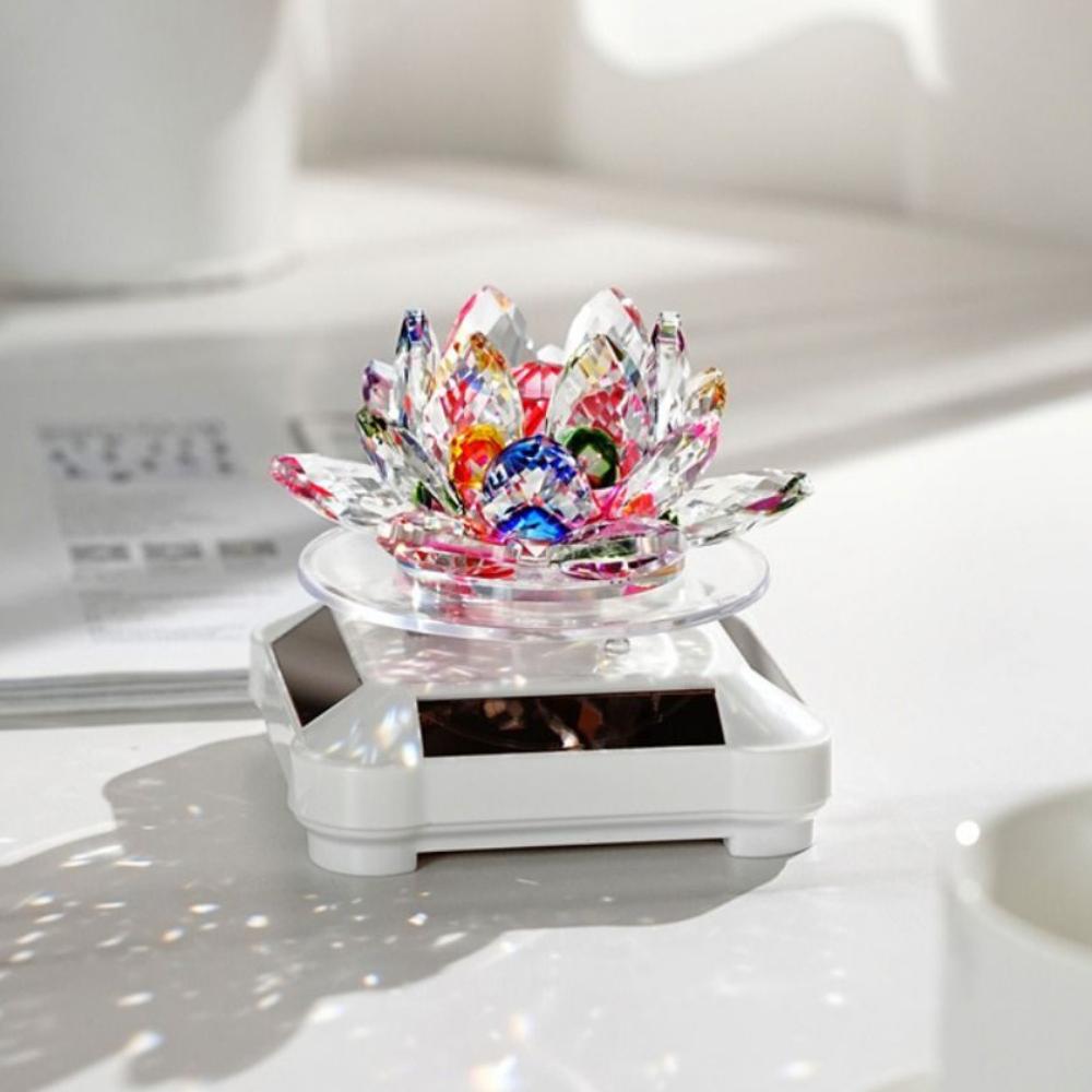 Automatic Rotating Rotating Crystal Lotus Figurine Car Air Fragrance Diffuser  Car Interior