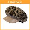 Leopard Print Newsboy Cap With Warm Polyester Fabric For Winter Casual Fashion
