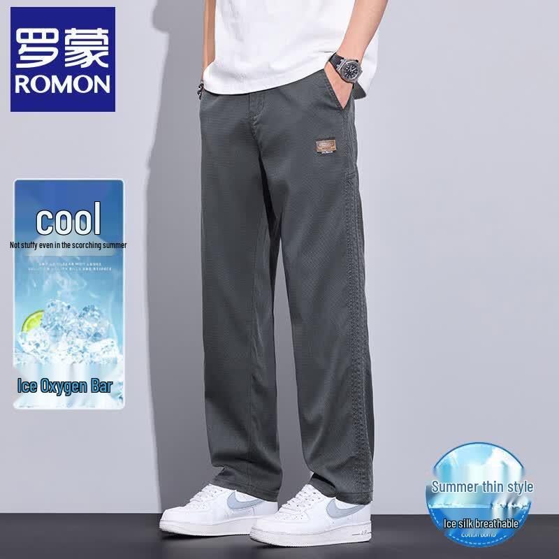 ROMON Men s Lyocell Blend Loose Straight Casual Pants 36
