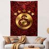 Galatasaray Football Club Crest Wall Tapestry Golden Emblem Five Stars Red Ornamental Decor for Fan Bedroom Man Cave Gift