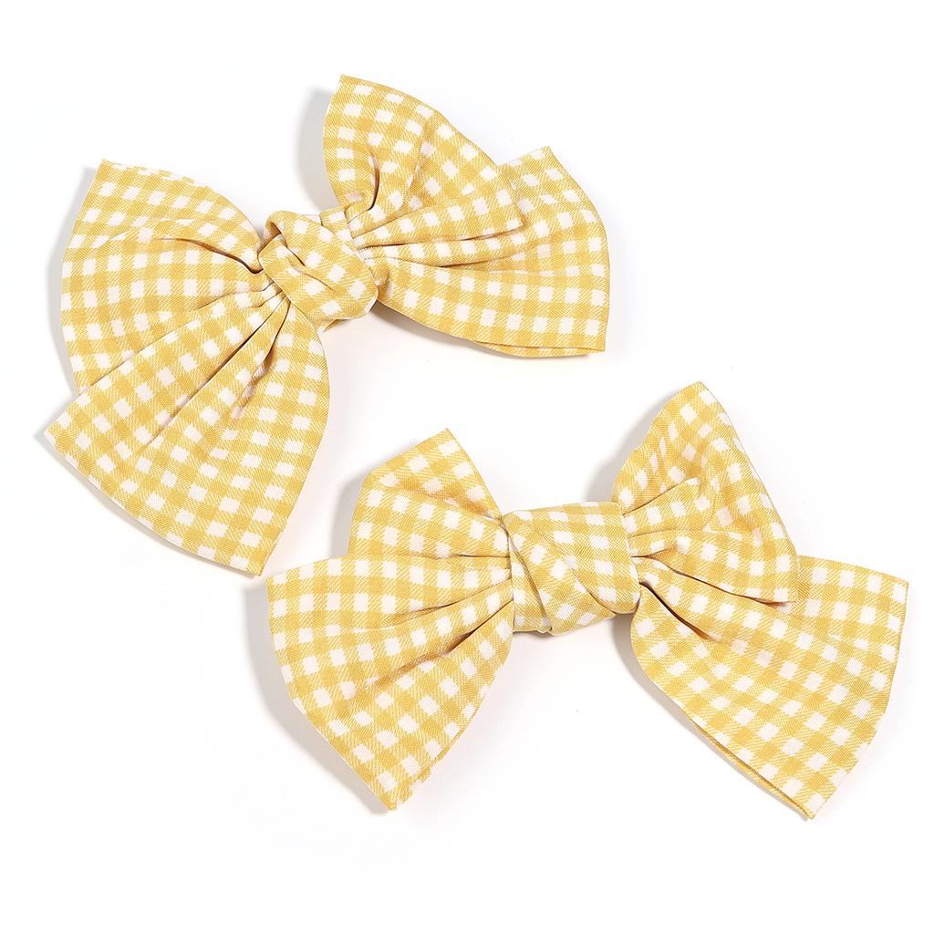 2 Pezzi/lotto Dolce Tessuto a Quadri Fiocco Design alla Moda Fiocchi Colorati per Cucito Fermaglio per Capelli Cerchietto Accessori per Capelli Regalo Forniture per Abbigliamento