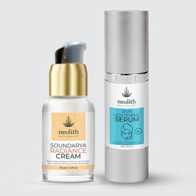 Skin Repair Solution Pack || Saundarya Radiance Cream 30 GM || Skin Lightening Serum 30 ML || Combo Pack of 2