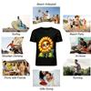 Cute Sunflower Anthropomorphic Print Casual Daily Top Pure cotton T-shirt