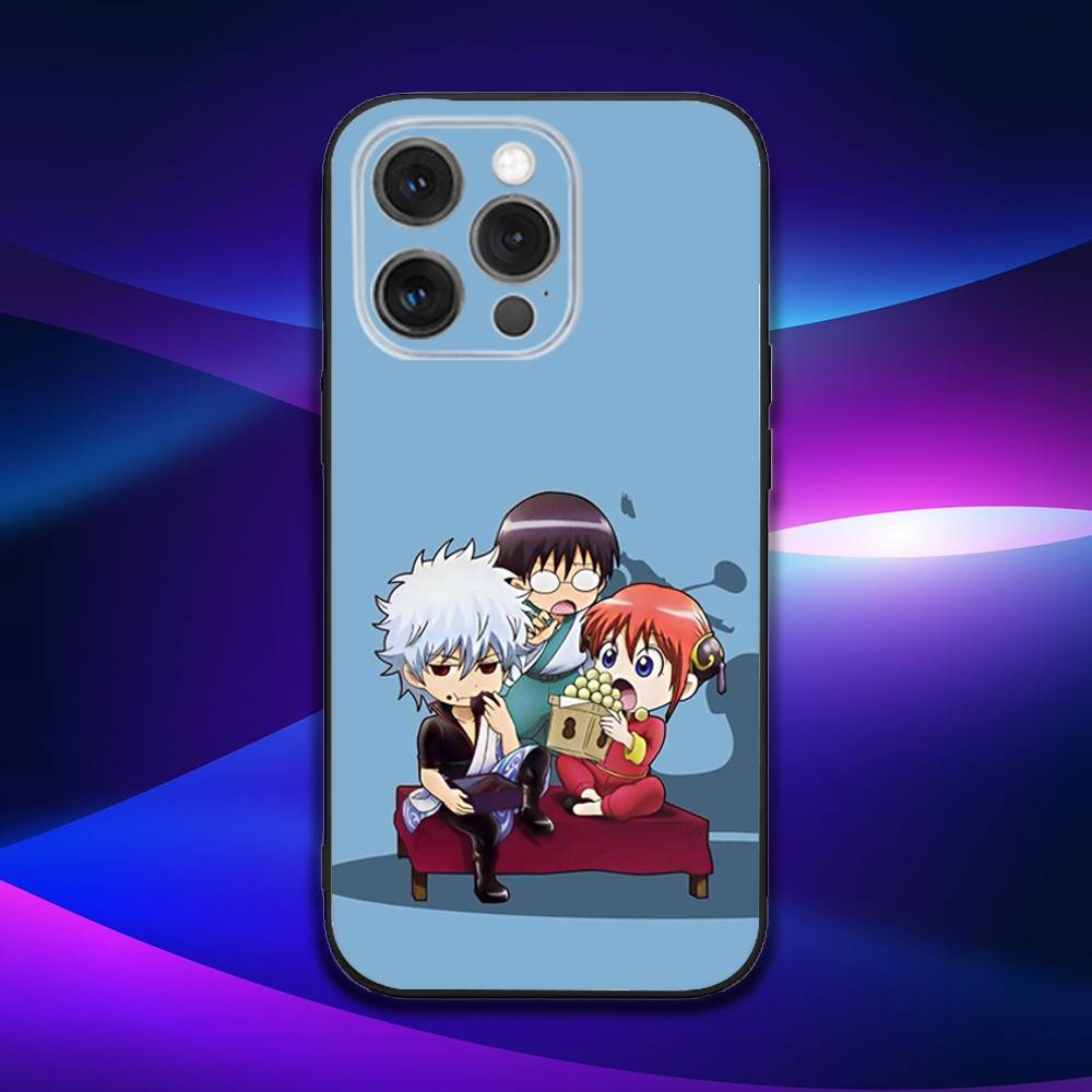 Anime G-GinTama Handyhülle Für iPhone 16e,16,15,14,13,12,11,Pro,X,XS,Max,XR,Plus,Mini Weiche Schwarze Hülle