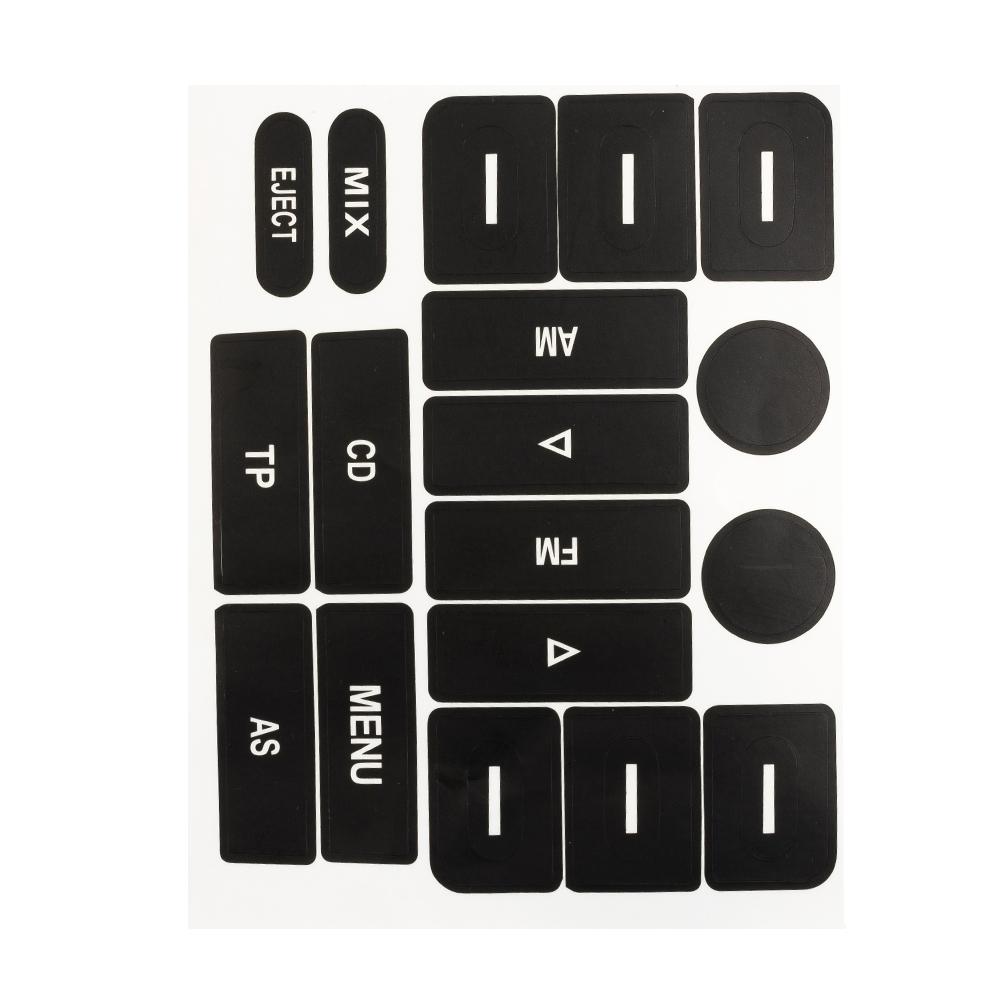 Radio-Knopf Reparaturaufkleber Aufkleber Nagelneu Vorne Matt Schwarz PVC Für Golf MK5