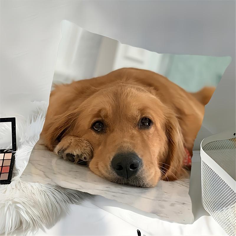 Golden Retriever Throw Cushion Covers Chair Living Room Pillowcase Cozy Zipper Sofa Pillow Covers Bedroom Indoor Home Decor