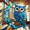 2D flat moon owl pendant, suitable for car, wall, garden, porch, bedroom, office, outdoor patio decoration\
