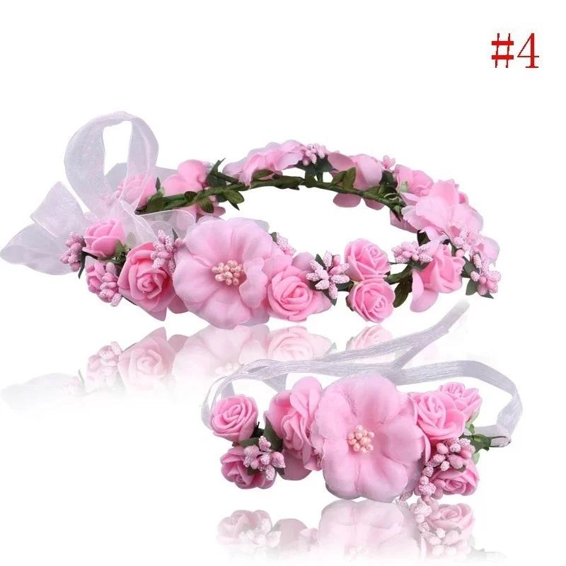 

Party Wedding Decoration Hair Decoration Boho Flower Garland Headband Festival Floral Crown Wedding Bridesmaid Prom Beach