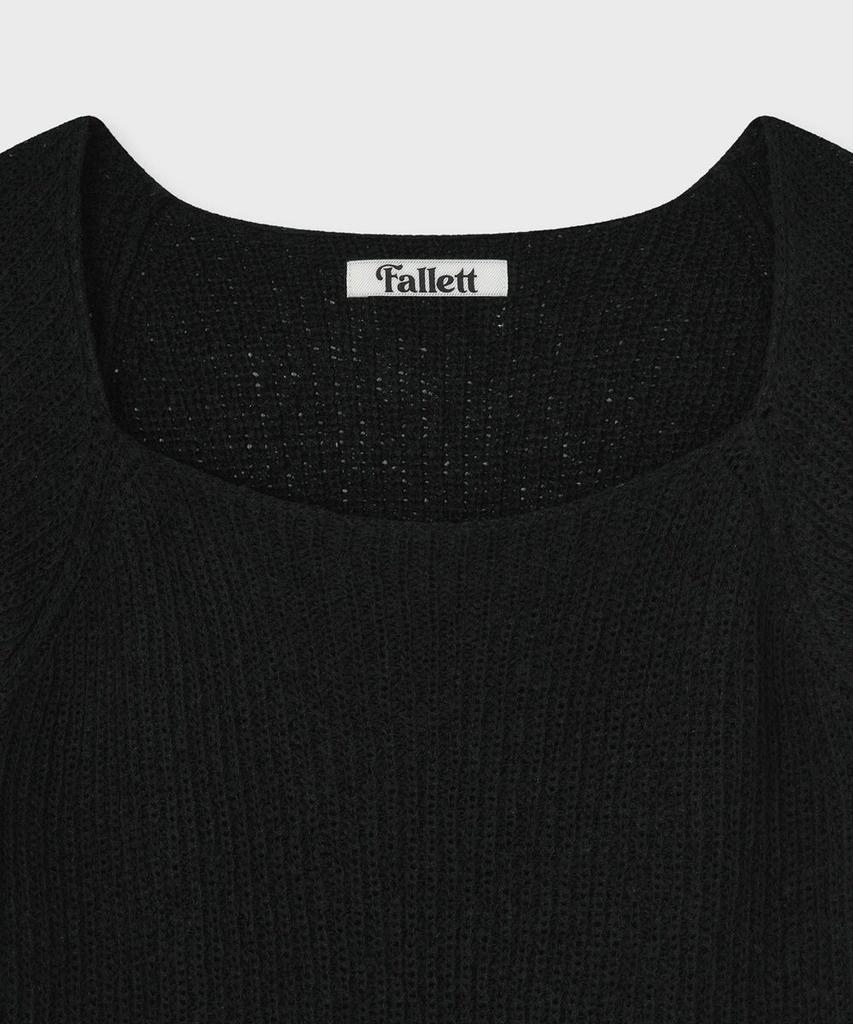 FALLETT Square Neck Tie Knit Black