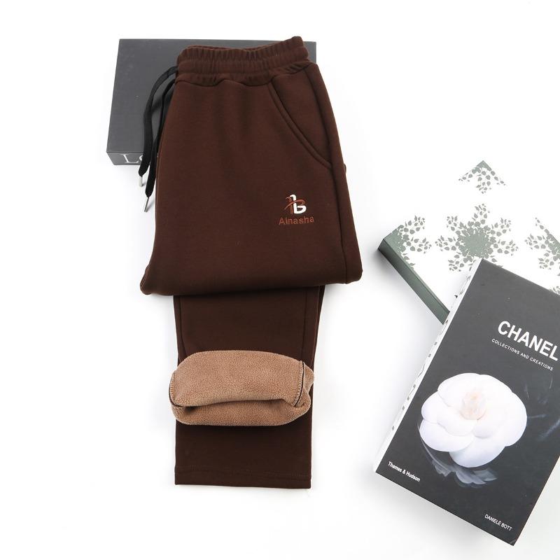 Spring and Autumn Casual Sweatpants Straight Windproof Pants Warm Long Johns Mom Pants Autumn Women's Pants Loose High Waist Long Pants Women's