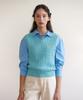 Rolarola V Neck Cable Knit Vest Blue