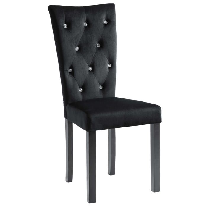 VidaXL 6x Chaise de Salle à Manger Velours Noir Chaise de Cuisine Siège 275220