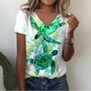 Women's Summer Beach T-shirt V-neck Top