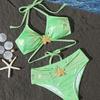 2025 Sexy Solid Color Fashionable Hollow-Out Glistening Hot Girl Beach Swimsuit