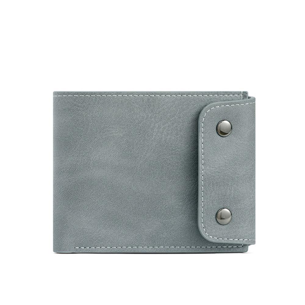 

Pu Leather Male Bifold Wallet Business Credit Card Holder Portable Coin Pocket Business серый