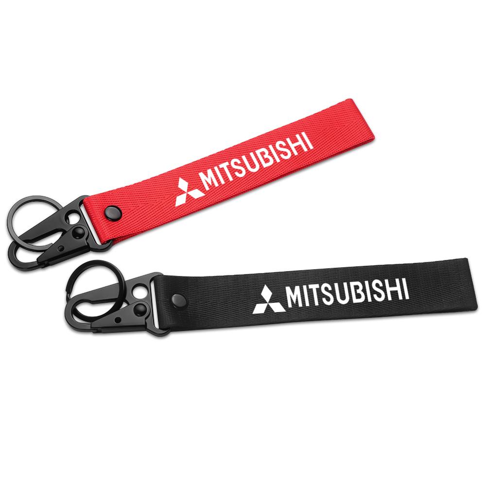 3D Metal Leather Car Styling Emblem Keychain Auto Key Rings for Mitsubishi Lancer 10 Xpander Pajero 4 Montero V73 Evolution Evo