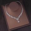 Fashion Bridal Jewelry Wedding Accessories Zircon Rhinestone Set Wedding Banquet Party Versatile Luxury Women's Necklace Earring