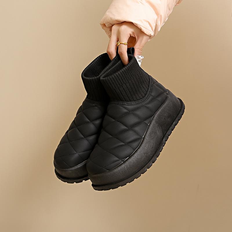 Fleece High-top Snow Boots Women's 2025 Winter New Student Ins Korean Version of Thermal Casual Shoes Cotton Shoes MX7801