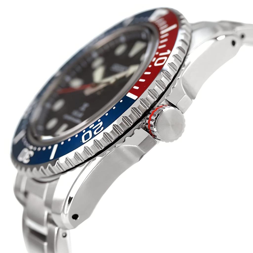 Seiko Ceas SEIKO SNE591P1 Produs PROSPEX Solar Diver Quartz Pepsi Color Ceas Diver Scuba Analog Bandă din oțel inoxidabil Sapphire Glass (Intern