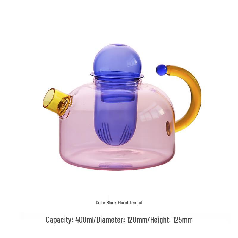 Glass Tea Infuser Pot with Side Handle 400ml