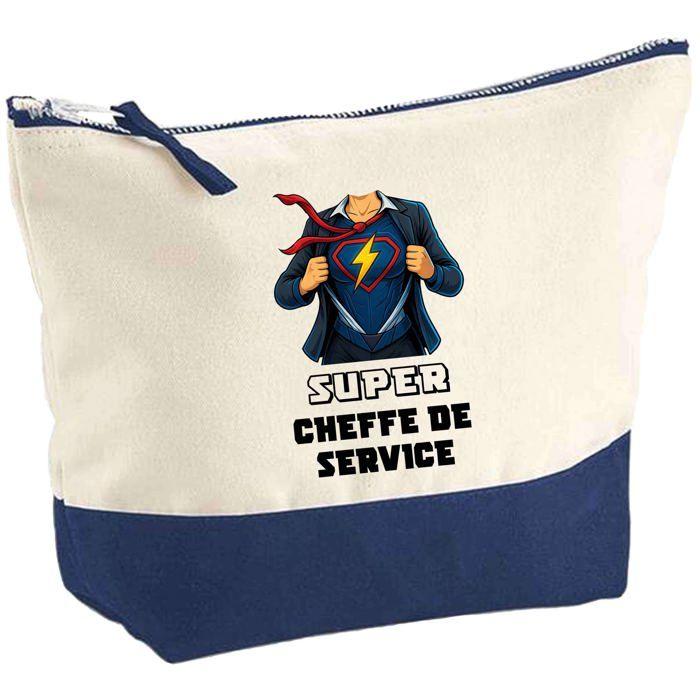 Trousse de maquillage - PLANETEE - Super Cheffe De Service Femme - Grand format - Coton - Impression HD