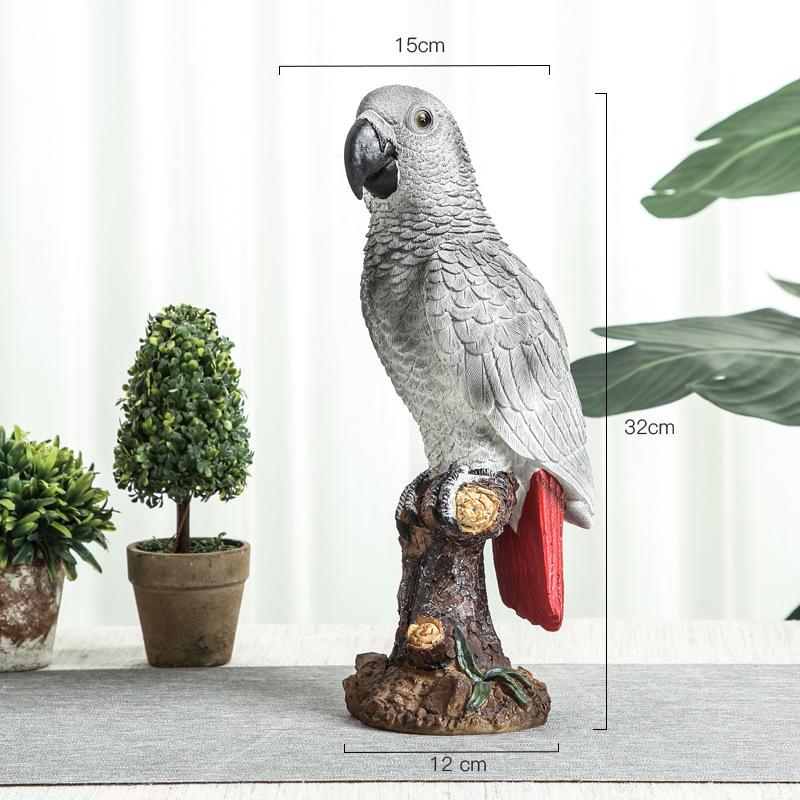 Resin Handicrafts Simulation Animal Sculpture Colorful Parrot Ornaments Macaw Bird Statue Decorative Figurines Home Decoration