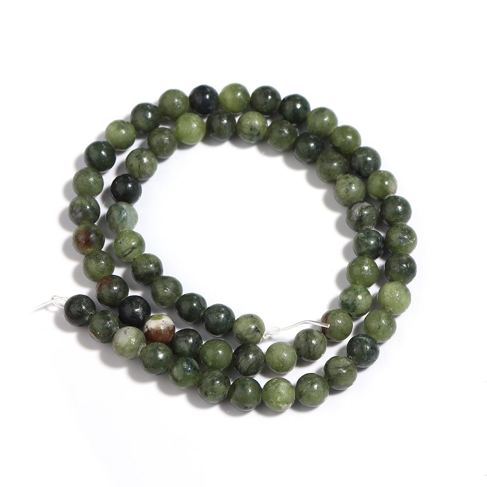 4/6/8/10/12mm Natural Stone Beads Green Round Southern Jade Loose Spaced Beads For DIY Handmade Bracelet Necklace Jewelry
