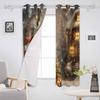 Christmas Dwarf Forest Snow Scene Cartoon Blackout Curtains For Living Room Bedroom Window Treatment Blinds Drapes