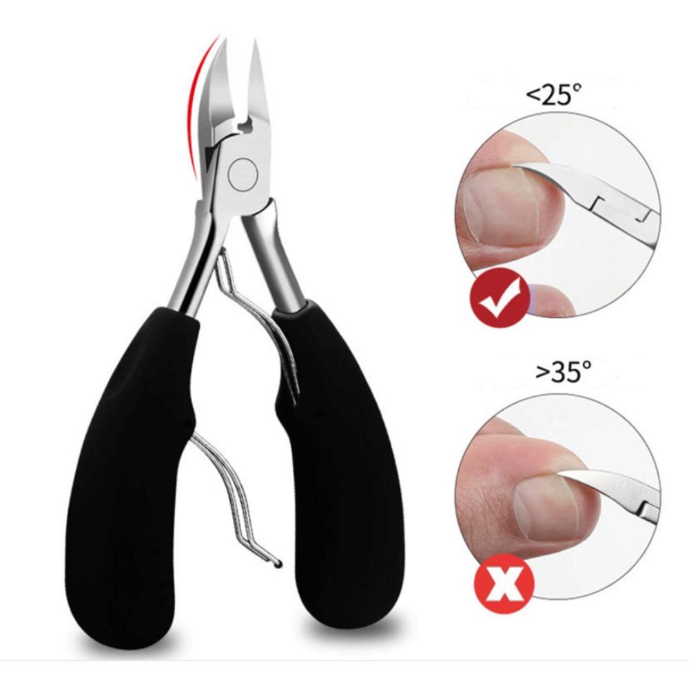 

Stainless Steel Dead Skin Manicure Nail Scissors Double Spring Heavy Duty Precision Nail Clippers чорний