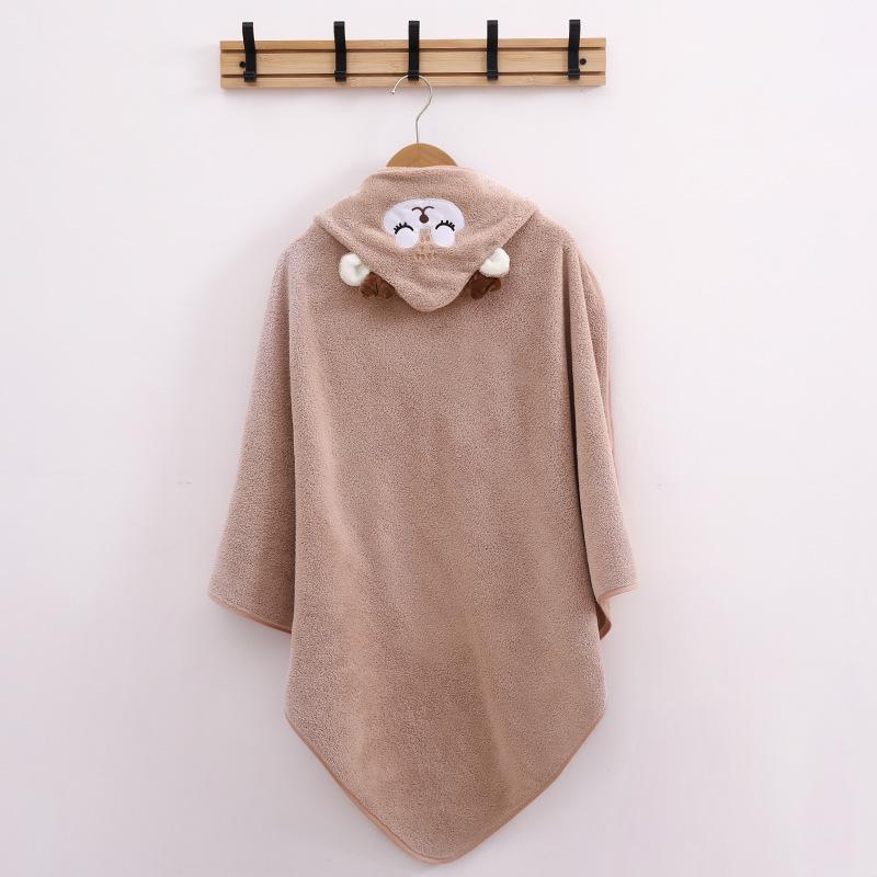 Infant Cartoon Hooded Bath Towel & Swaddle Blanket - Absorbent and Cute Baby Cloak