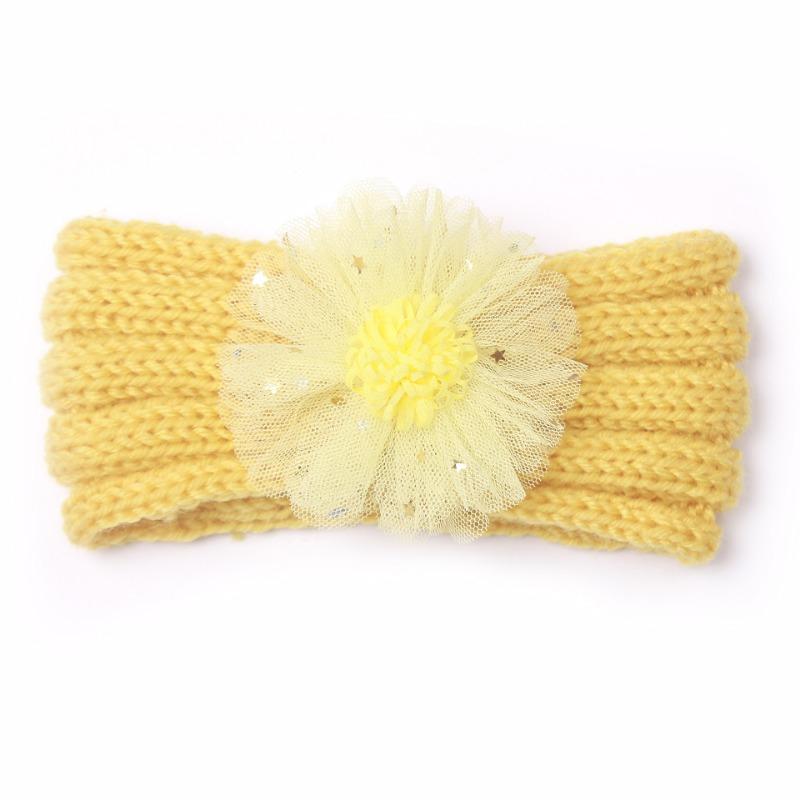 New Children's Winter Warm Headband, Cute Baby Creative Flower Headscarf, Baby Knitted Headband