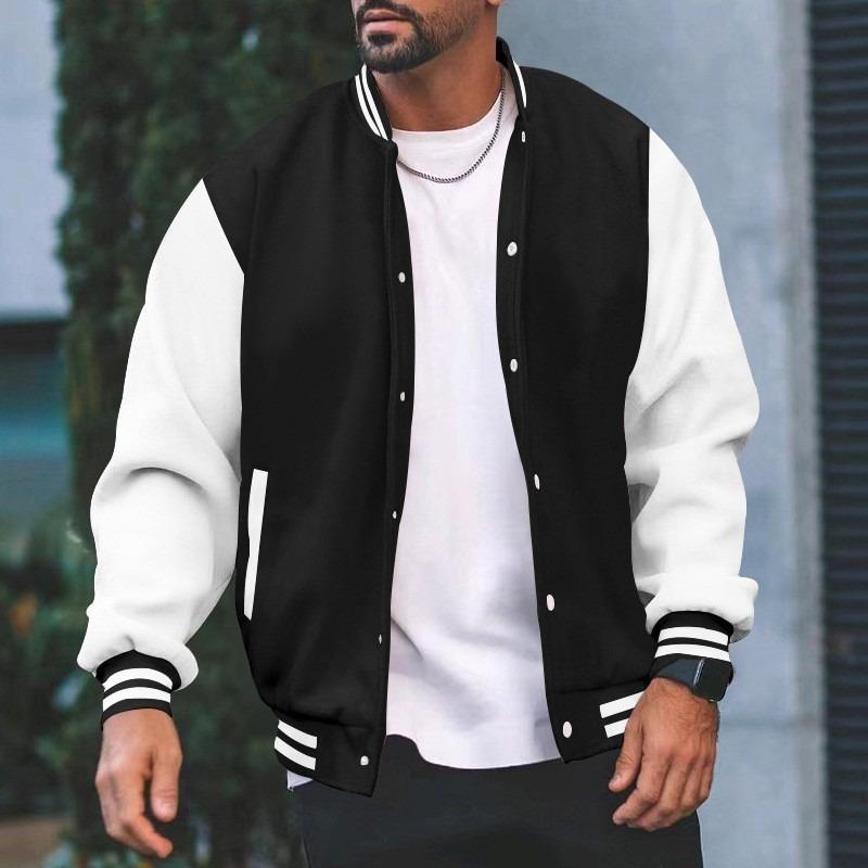 Men S Hooded Baseball Jacket Slim Fit Cardigan Sport Casual Wear