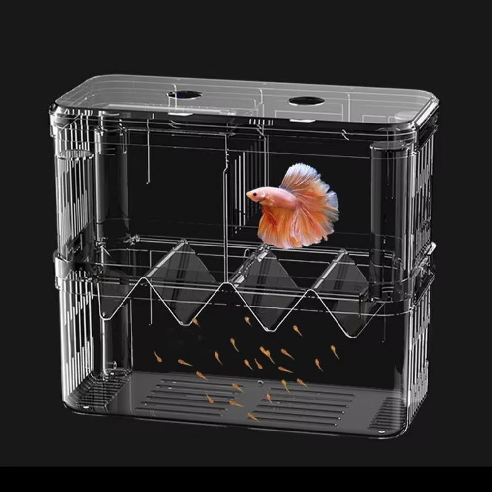 Double-Deck Fish Breeding Isolation Box Clear Fish Breeder Box  Shrimp
