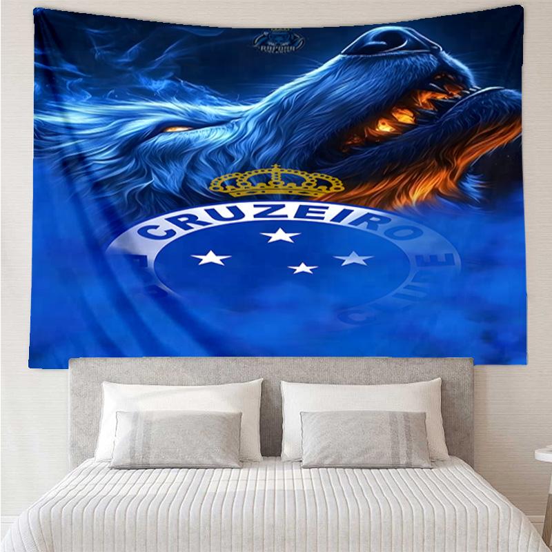 1PC Cru-zeiro Esporte Club Crest Printed Tapestry Room Decoration Wall Hanging for Living Room Bedroom, dormitory, Birthday and Christmas gifts