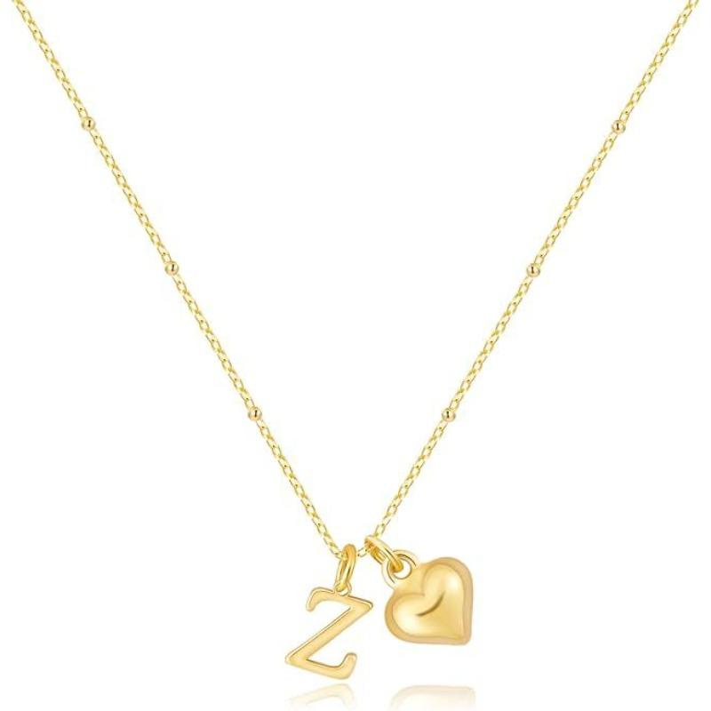 Fashion Luxurious Style 26 Letter Heart Necklace - Gold Plated - Simple and Versatile Women's Necklace