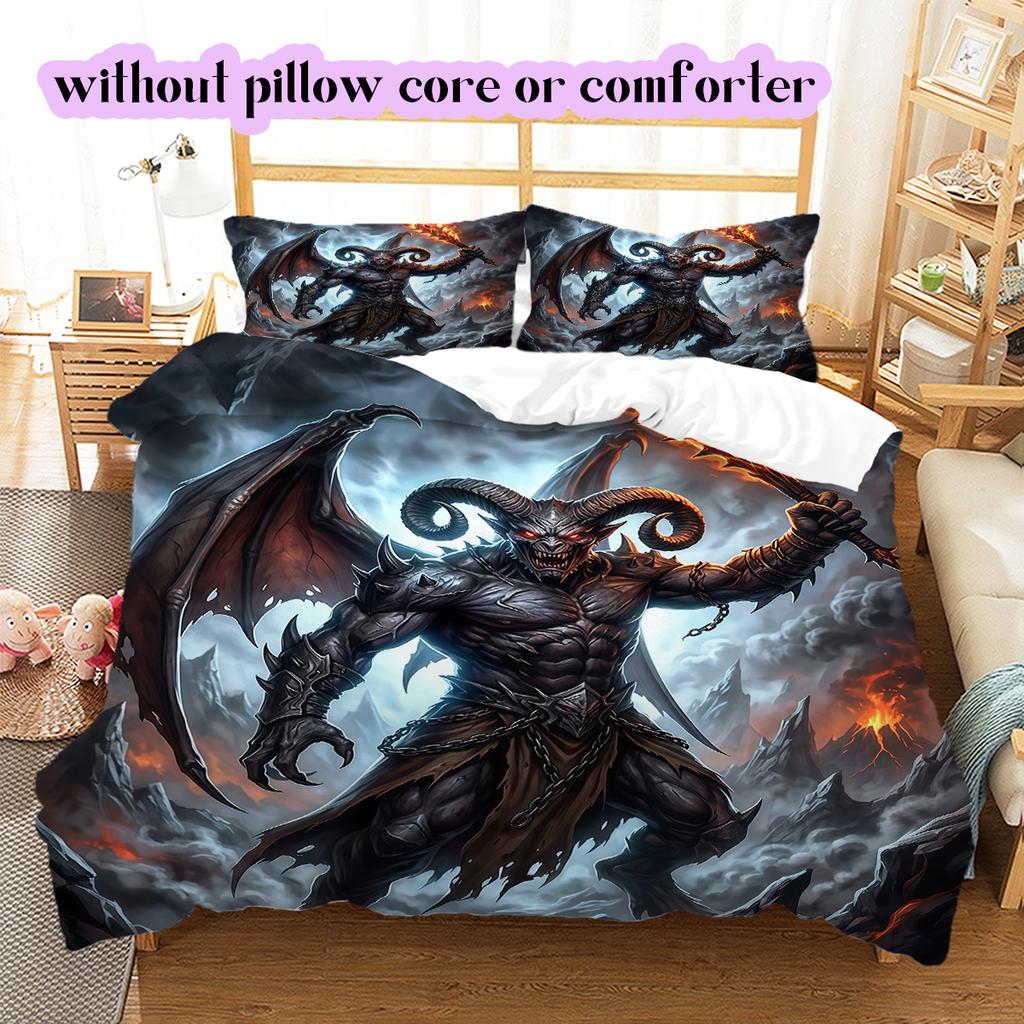 mythological figures Pattern Bedding Quilt Set Quilt Cover Pillowcase Home Decoration Birthday Gift (1 * duvet cover + 2 * pillowcase, without core)