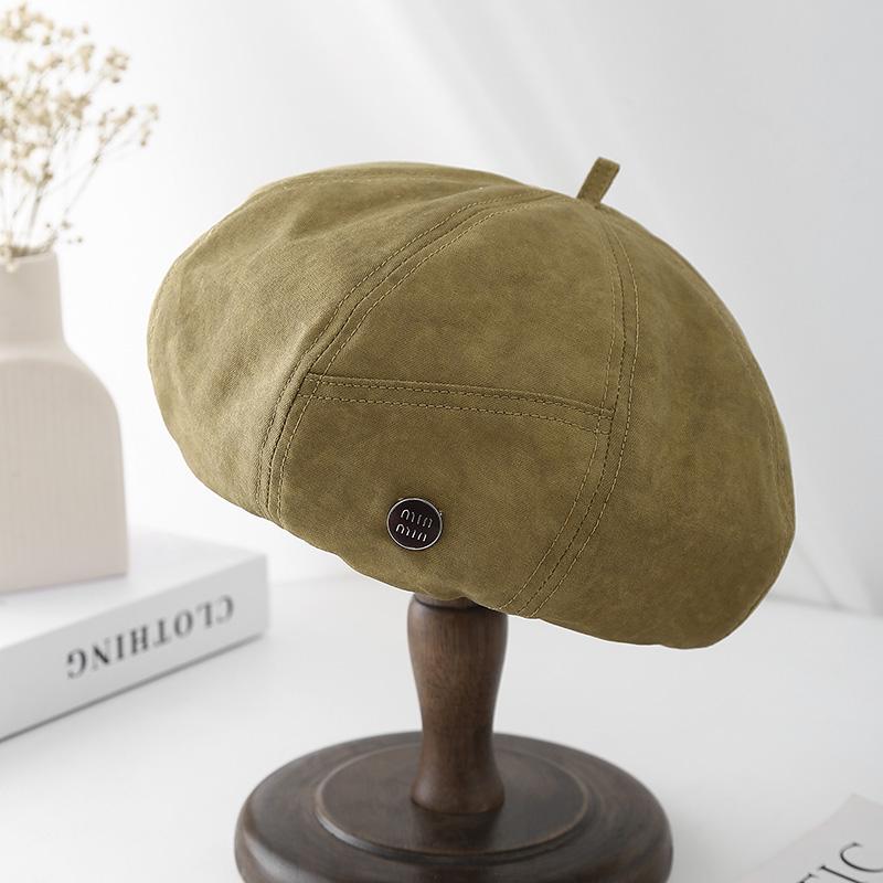 

Весенний берет детская мода личность буквенная пряжка этикетка литературный ретро темперамент восьмиугольная шляпа Adult average size 55-58cm