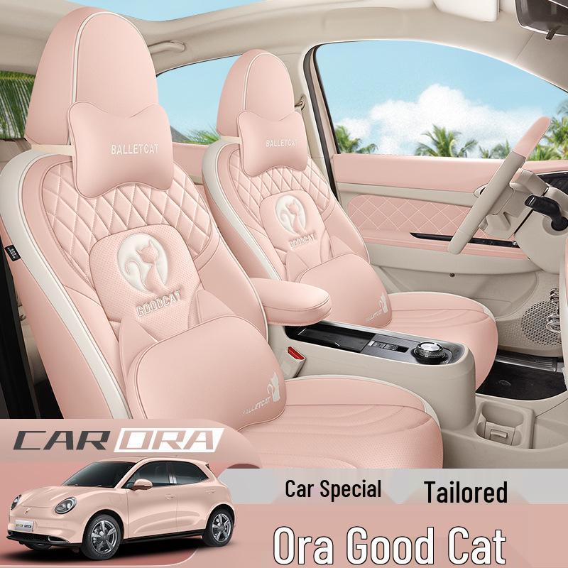ORA Good Cat GT Cartoon Seat Cover - Full Wrap, Four Seasons Use, Cute Design, 2022 Model.