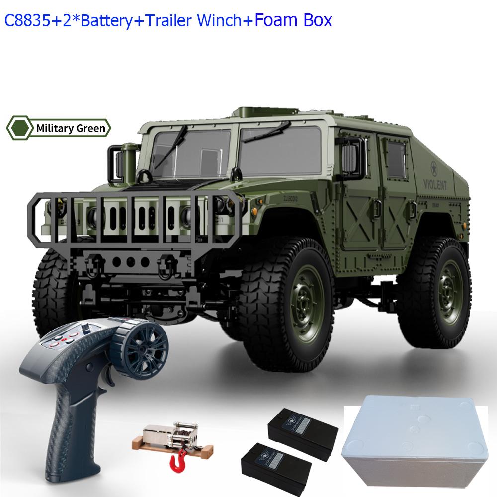 C8835 1:14 RC Car 2.4G Remote Control Car 4WD Off-road Climbing Simulation All-terrain RC Crawler Military Jeep JJRC RC Toys
