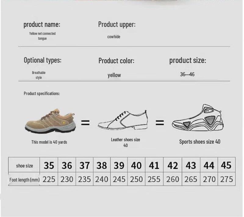 Men's Breathable Suede Safety Shoes