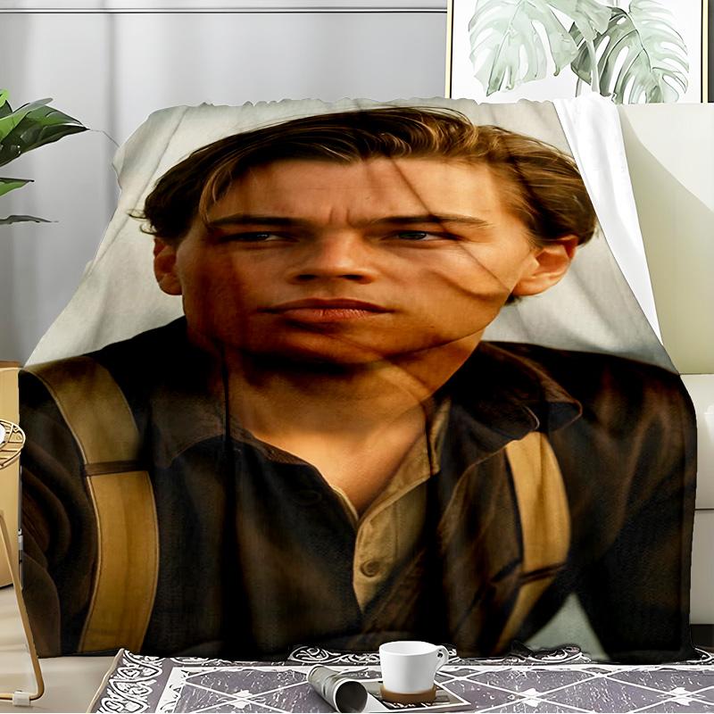 Leonardo Blanket Flannel Throw for Sofa, Indoor, Camping, Living Room, Office, Chair, And Bed Soft Birthday Gift