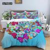 Butterfly Duvet Cover Set Colorful Butterfly Heart Shape Comforter Cover Spring Fresh Style Animal Polyester Bedding Set Girls