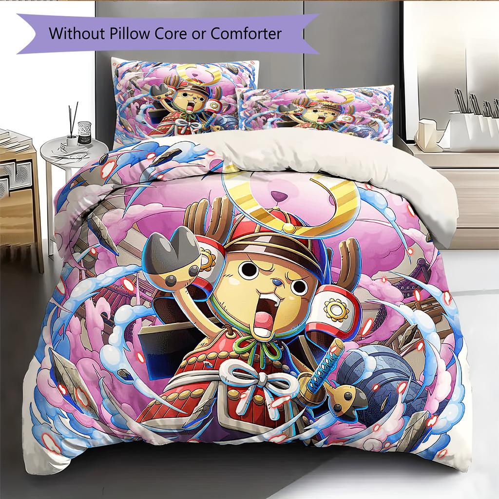 Cartoon Pattern Bedding Quilt Set Quilt Cover Pillowcase Home Decoration Birthday Gift (1 * Duvet Cover + 2 * Pillowcase, Without Core)