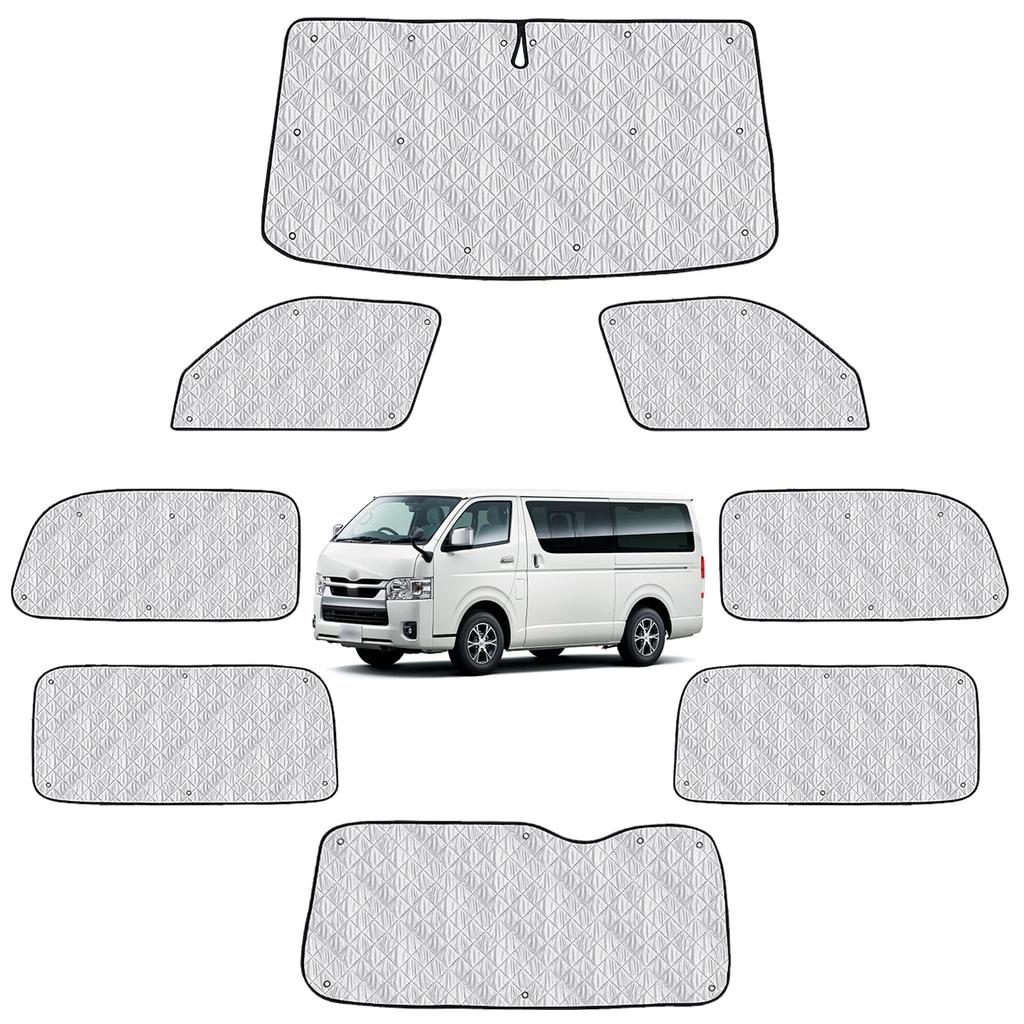 TELLIKA Sunshade for Toyota Hiace 200 Series and 5th Blackout Sunshade for Car Camping and Car Window Car Camping Outdoor Theft UV Sunshade with