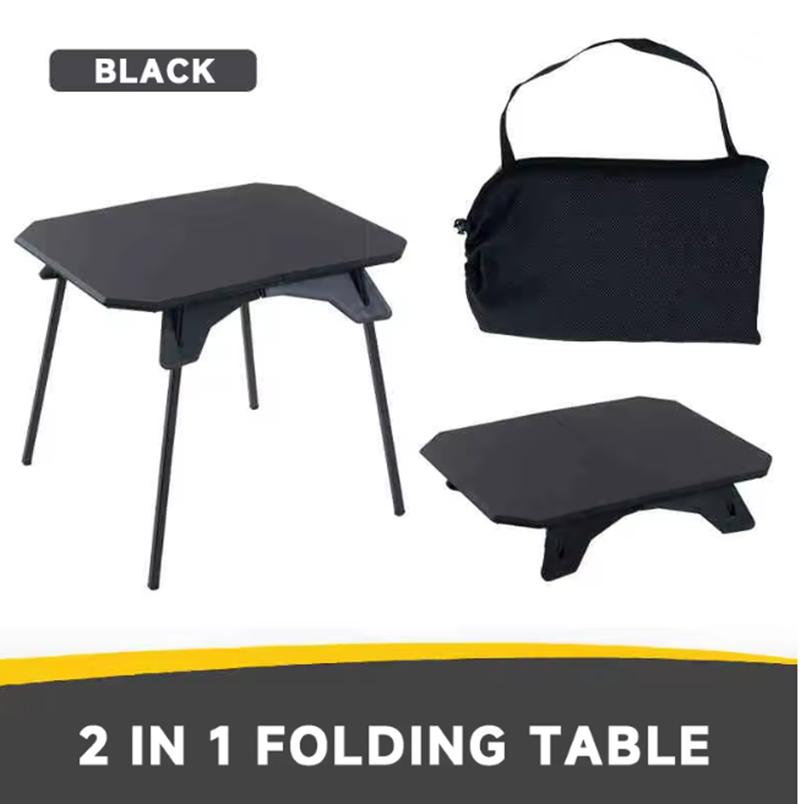 

Outdoor Camping Table Ultralight Dual Purpose Table Portable Adjustable Folding Table for Camping Picnic BBQ Fishing чорний